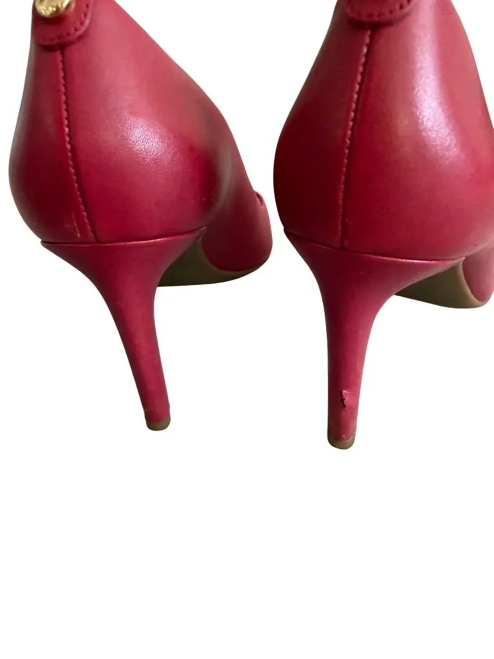 MICHAEL KORS Red Leather Heels Size 7.5 Womens